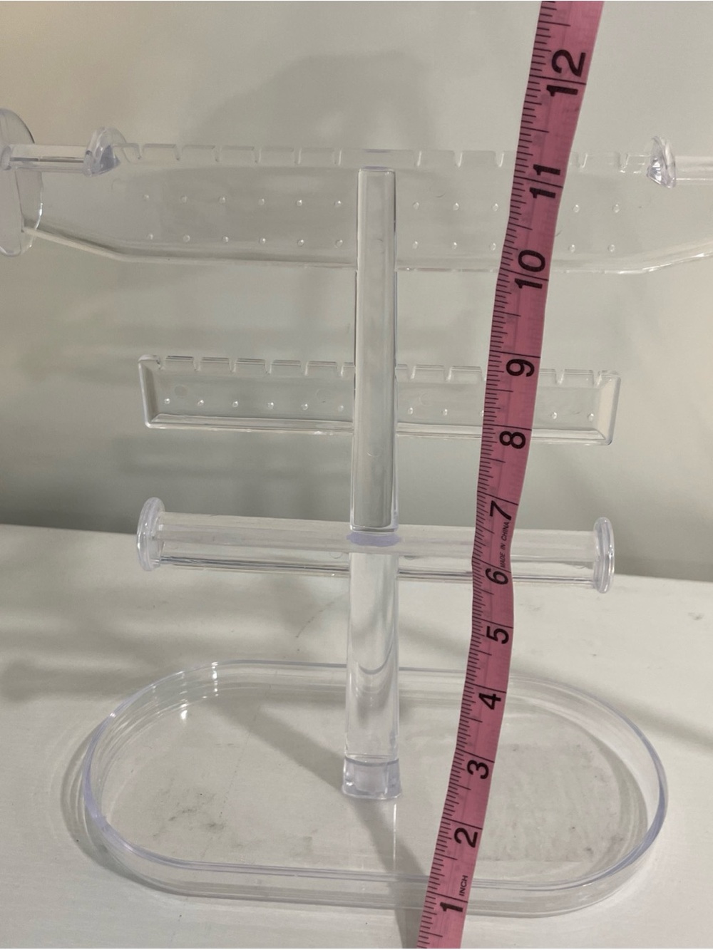 Clear Acrylic Jewelry Stand Organizer - 3-Tier Earring & Bracelet Holder - Picture 4 of 8